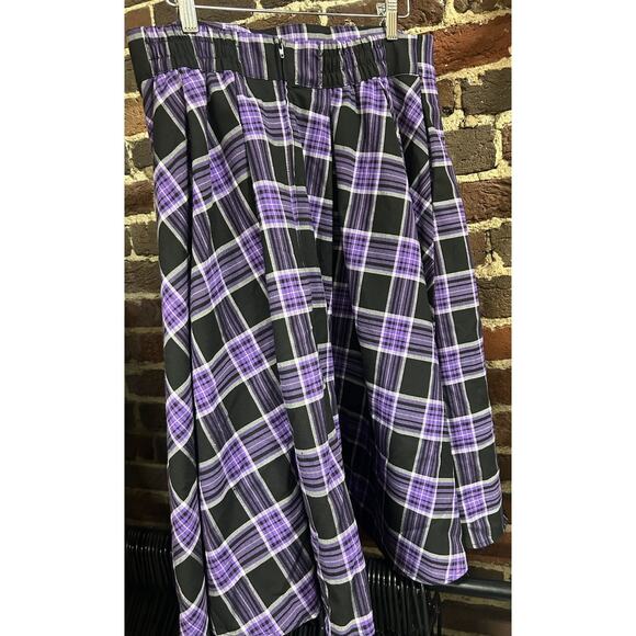 Laura Byrnes Pinup Couture Purple Plaid Skirt XL PUG - Picture 6 of 8